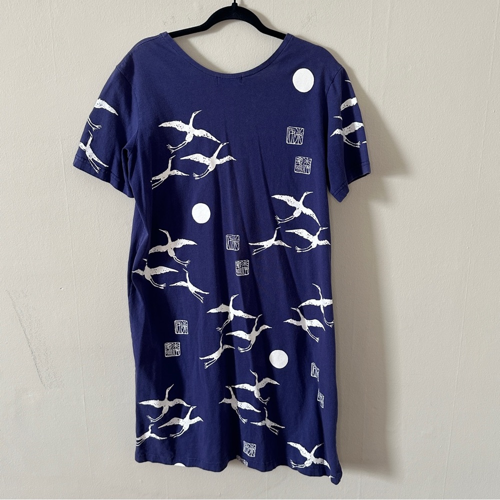 M.Mac Asian Inspired Crane Dress, Size Large - Picture 2 of 3